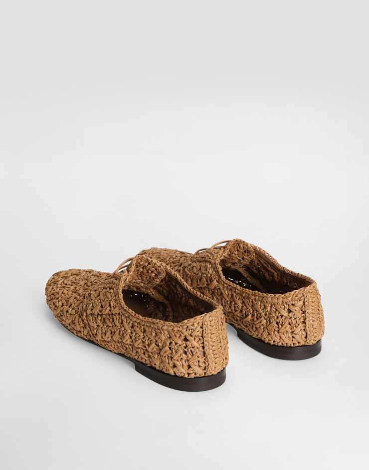 Dolce & Gabbana 拉菲草编织德比鞋 米色 A10867A9M63