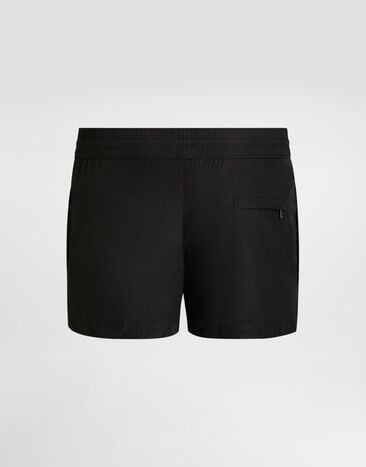 Dolce & Gabbana Short swim trunks with branded tag Black M4E48TON0DK