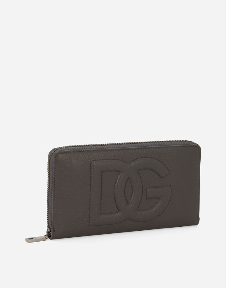 Dolce & Gabbana Cartera DG Logo con cremallera perimetral Gris BP1672AT489