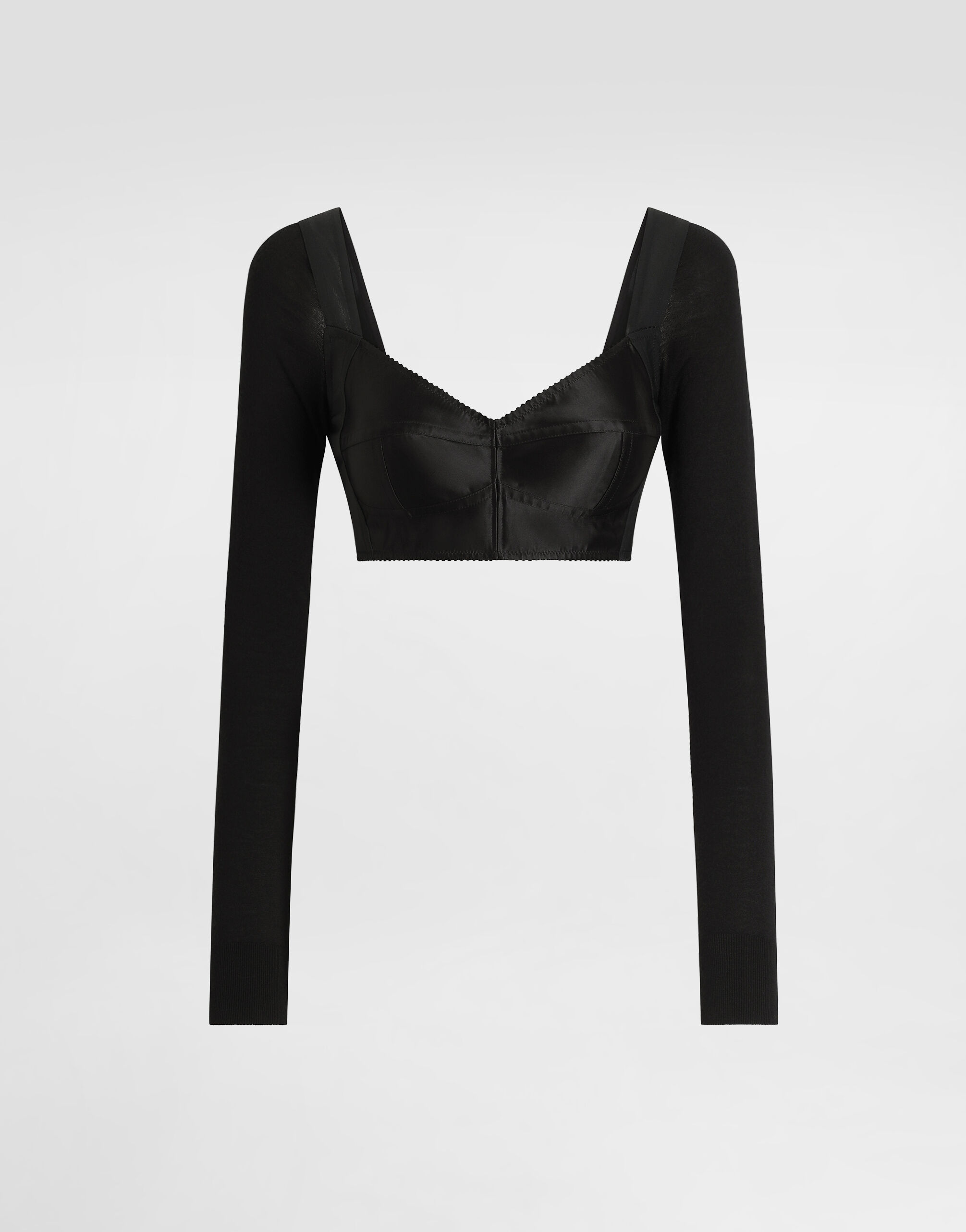 Satin bustier top in Black for Women | Dolce&Gabbana®