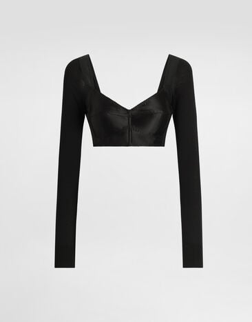 Dolce & Gabbana Satin bustier top Dolce & Gabbana Satin bustier top Black F7CH6TGDEB8