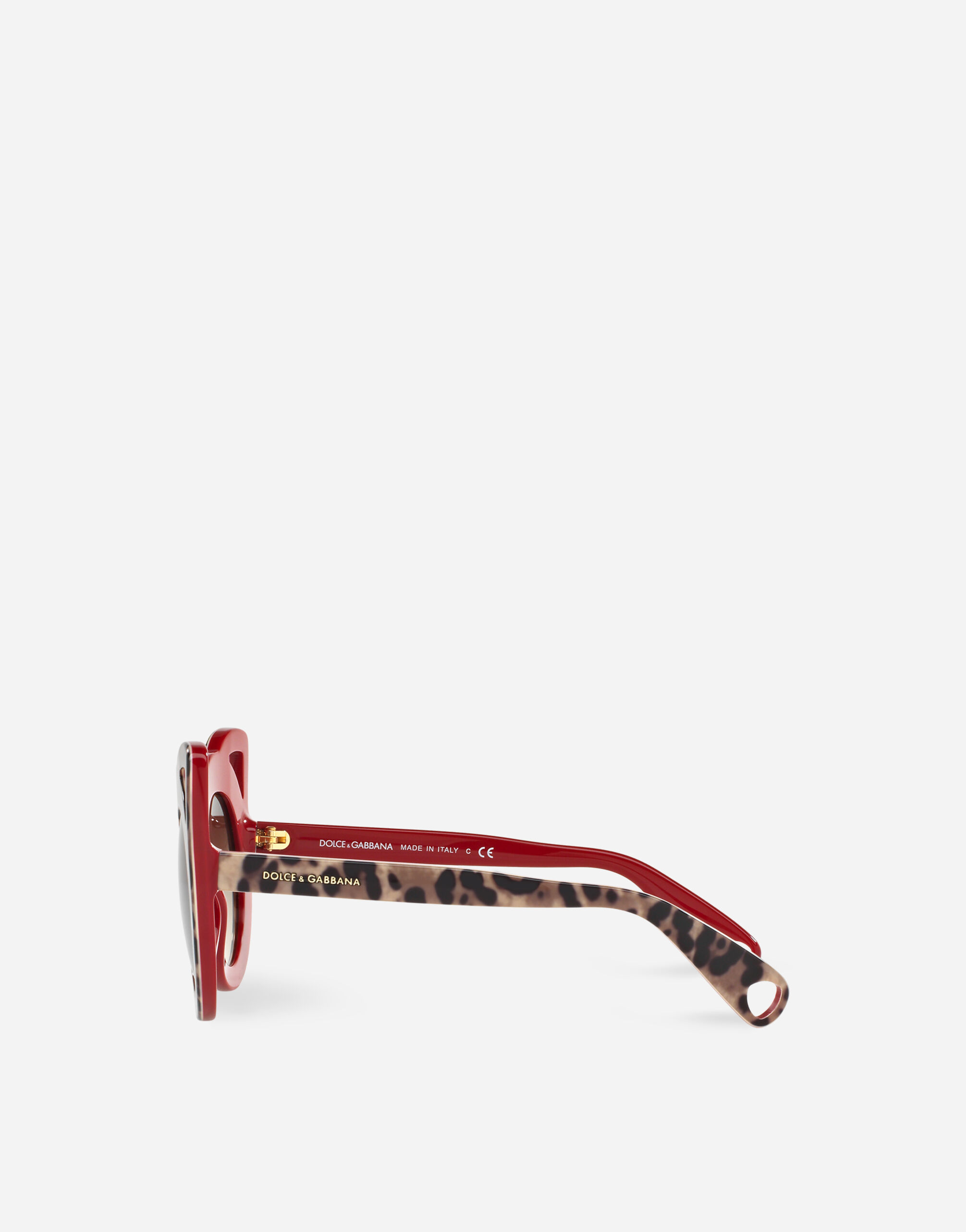 ◆DOLCE&GABBANA◆ロゴ付き　サングラス　レオパード柄 ブラック＆レオパードプリントのウィメンズ 「New Print