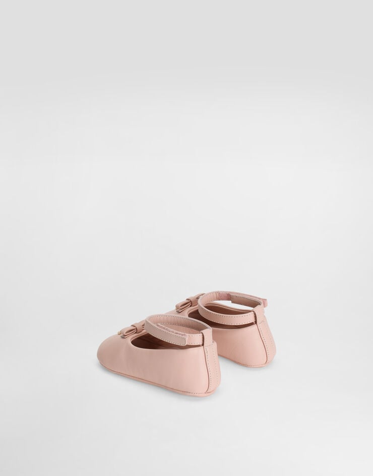 Dolce & Gabbana Nappa leather ballet flats with logo Pink DK0065AB793
