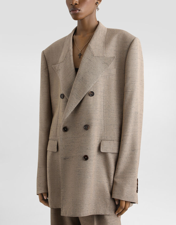 Dolce & Gabbana Double-breasted sicilia tweed jacket Multicolor F29YFTHUMWC