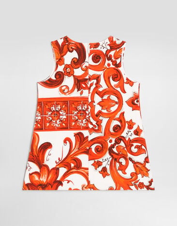 Dolce & Gabbana Majolica-print dress in interlock Multicolor L2JDZ2G7P4I