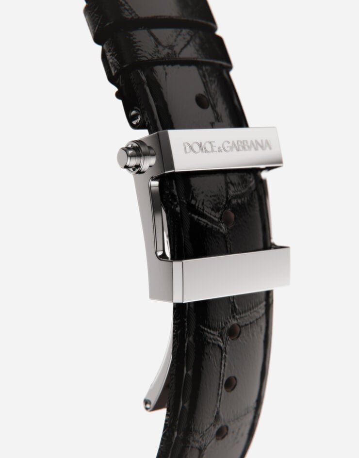 Dolce & Gabbana DG7 watch in steel with black mother of pearl Black WWFE1SWW059