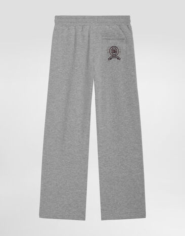 Dolce & Gabbana Fleece trousers with DG embroidery Grey L4JPLIG7PUY