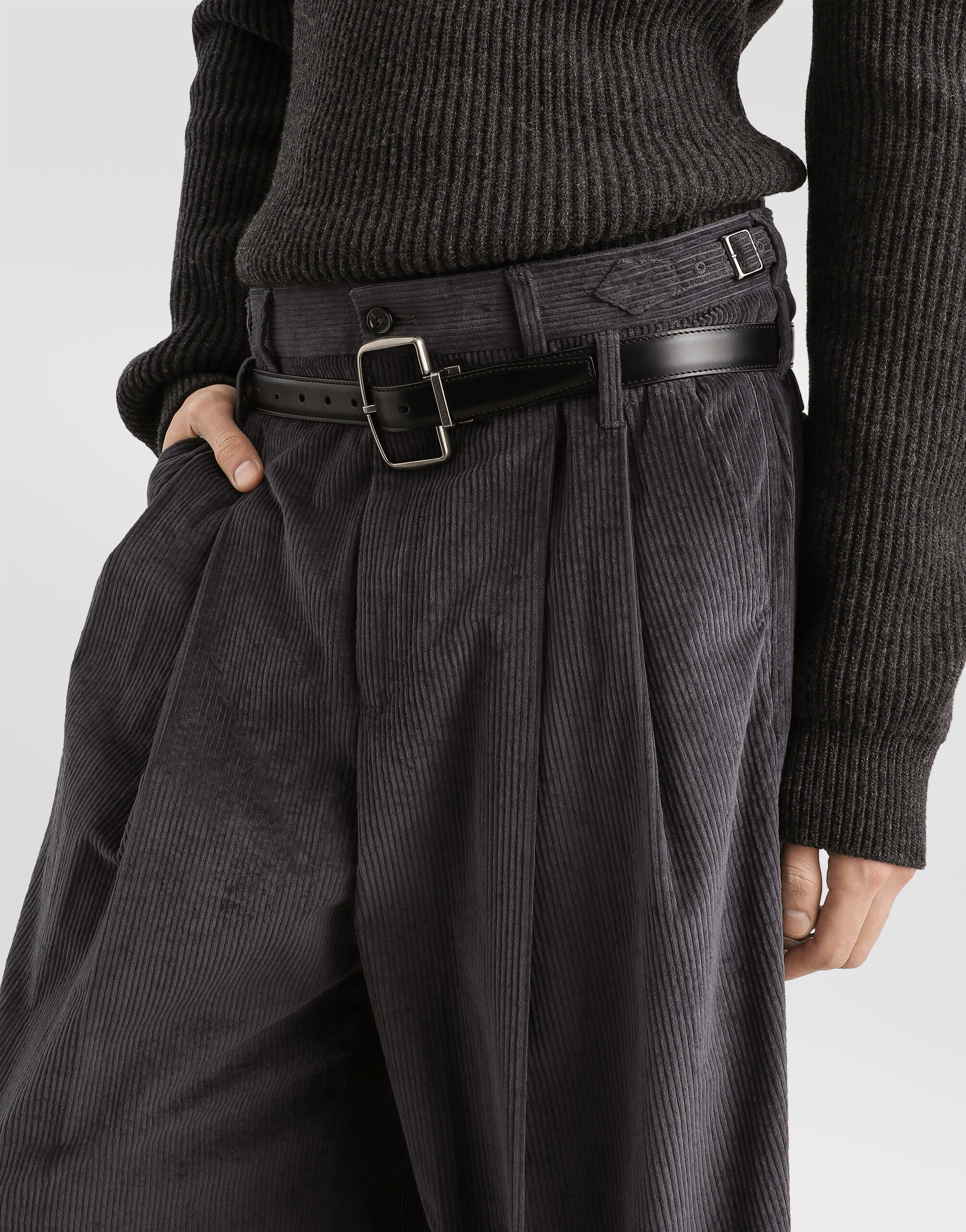 Velvet trousers in Grey for Men | Dolce&Gabbana® US