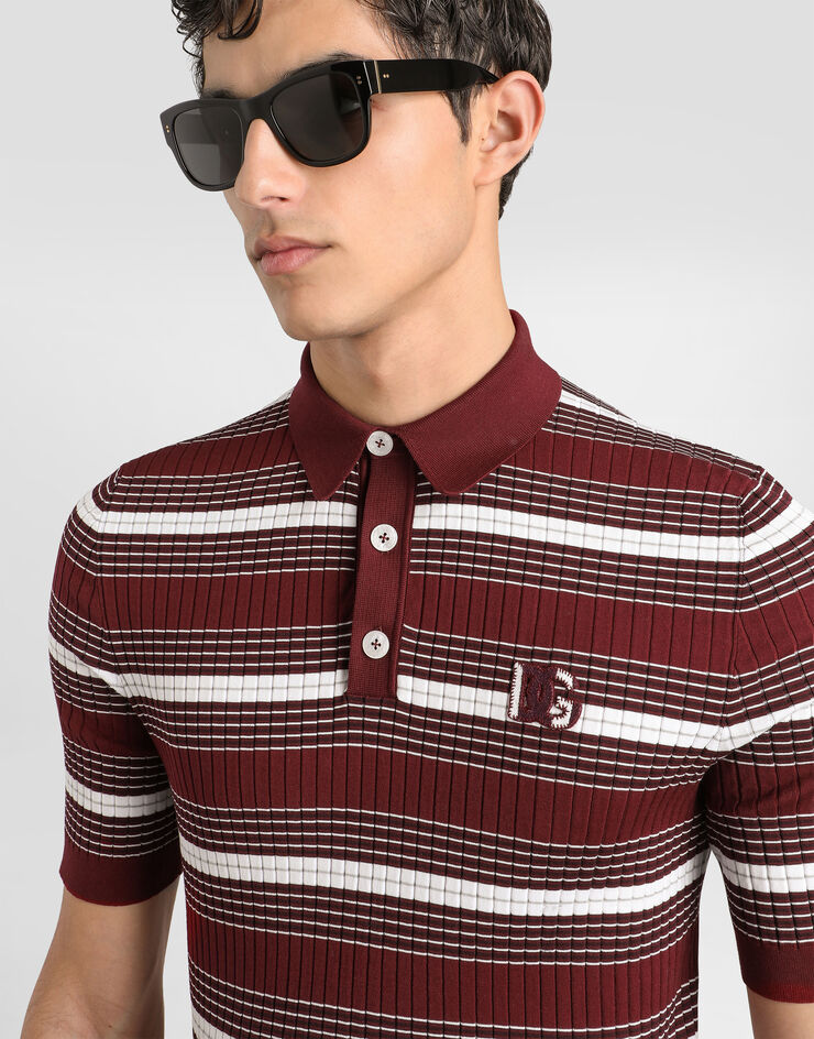 Dolce & Gabbana Polo shirt in striped knit Dolce & Gabbana Polo shirt in striped knit Multicolor GXZ02ZJBCK4