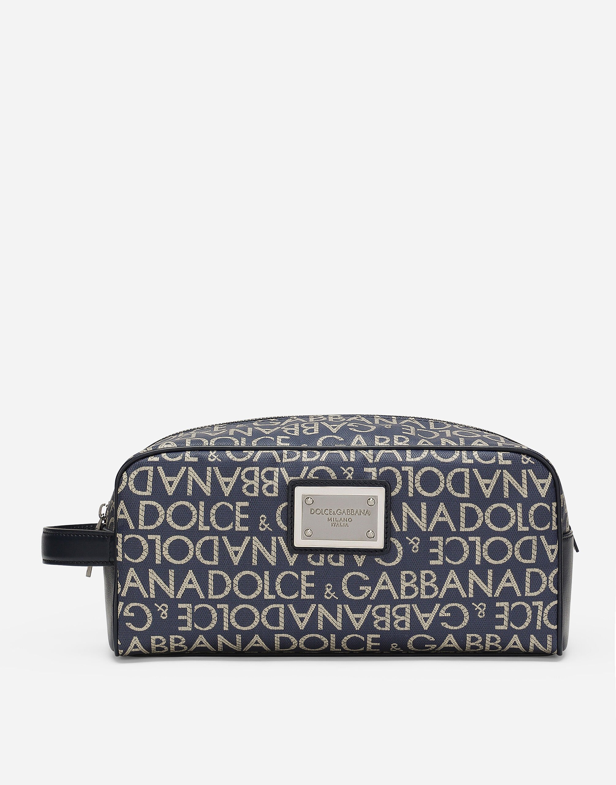 Dolce & Gabbana حقيبة أدوات شخصية من جاكار مطلي بني BM2338A8034