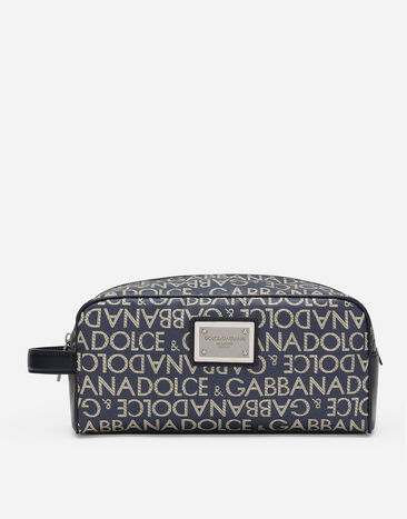 Dolce & Gabbana حقيبة أدوات شخصية من جاكار مطلي أسود BM2276AG218