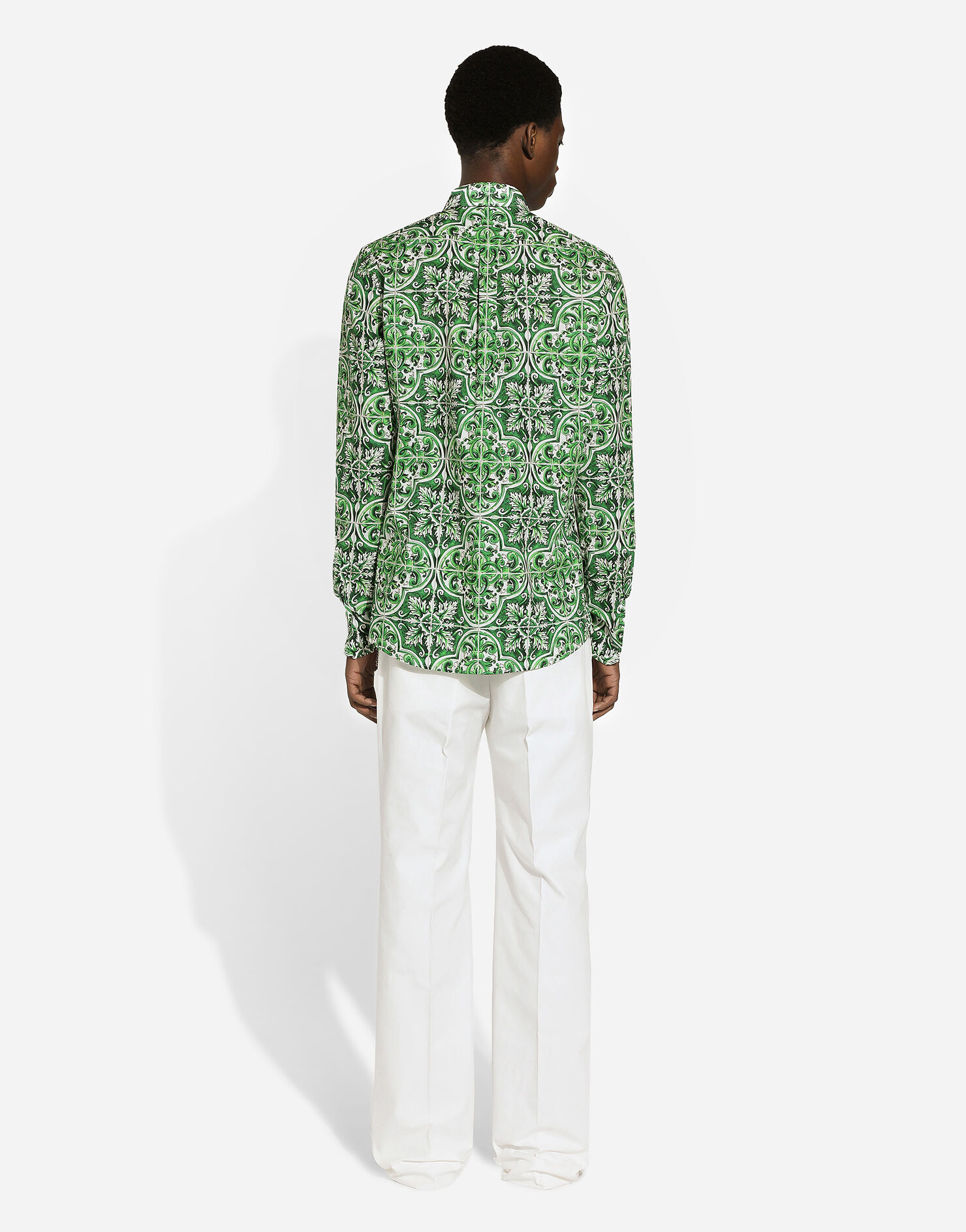 Straight-leg cotton gabardine pants in White for Men | Dolce&Gabbana® US