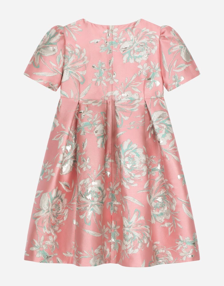 DolceGabbanaSpa Robe à manches courtes en cloqué floral Multicolore L53DP9FJM8X