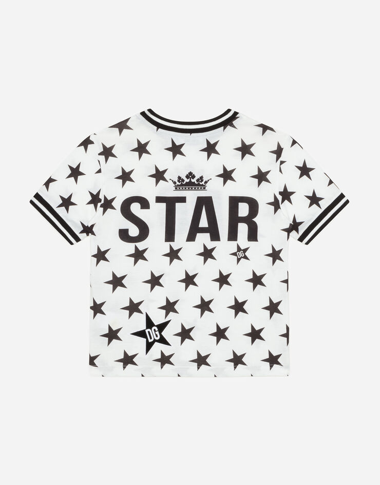 Dolce & Gabbana JERSEY T-SHIRT WITH STAR PRINT PANNA L4JT7LG7VBM