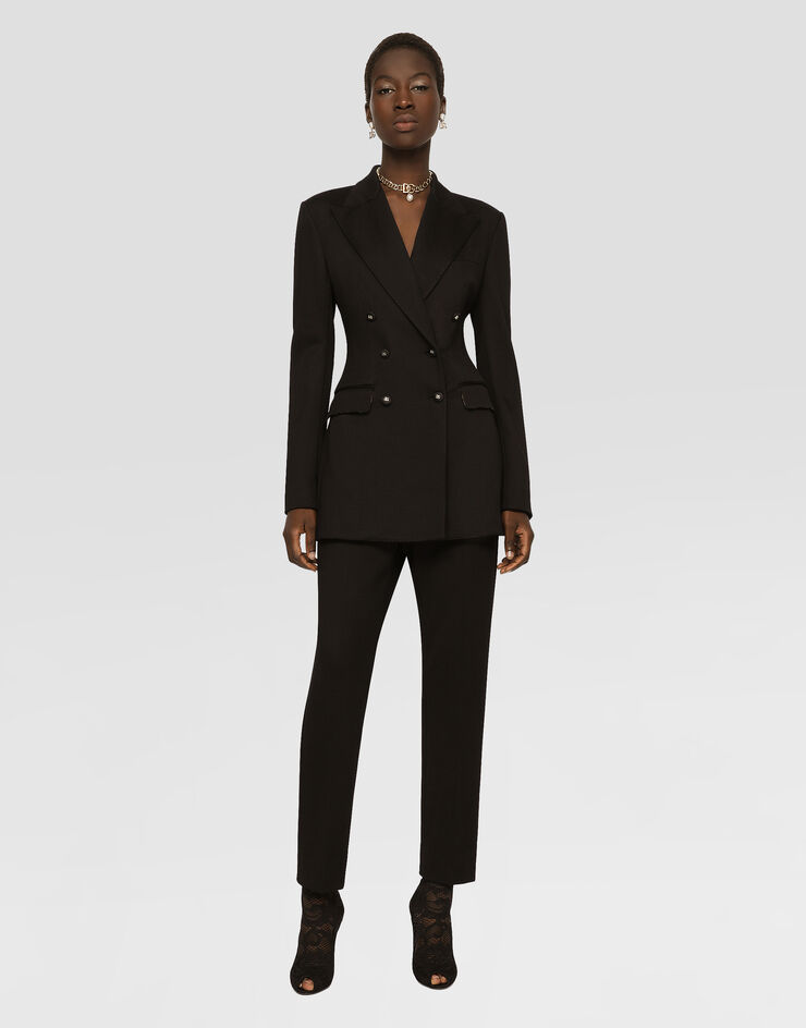 Dolce & Gabbana Veste croisée en maille Milano Noir F29RSTFUGPN