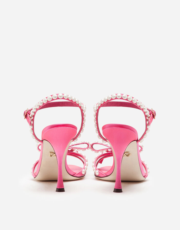 Dolce & Gabbana Satin sandals with pearl application ROSE CR0964AX086
