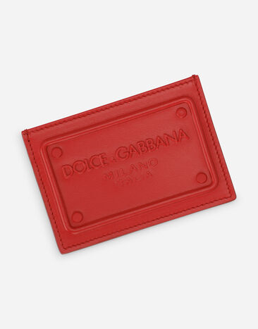 Dolce & Gabbana カードホルダー カーフスキン レリーフロゴ レッド BP3239AG218