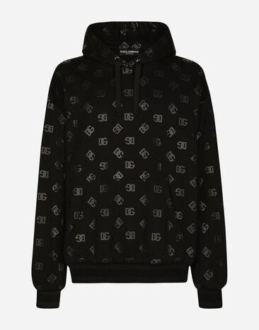 Dolce & Gabbana Jersey hoodie with DG print Black G9AHSZG7M2H