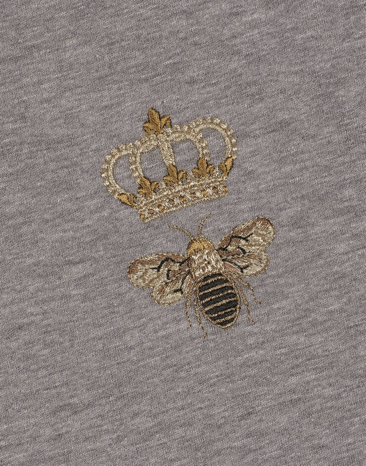 Dolce & Gabbana Baumwoll-T-Shirt mit Stickerei Grau G8PV1ZG7WUQ