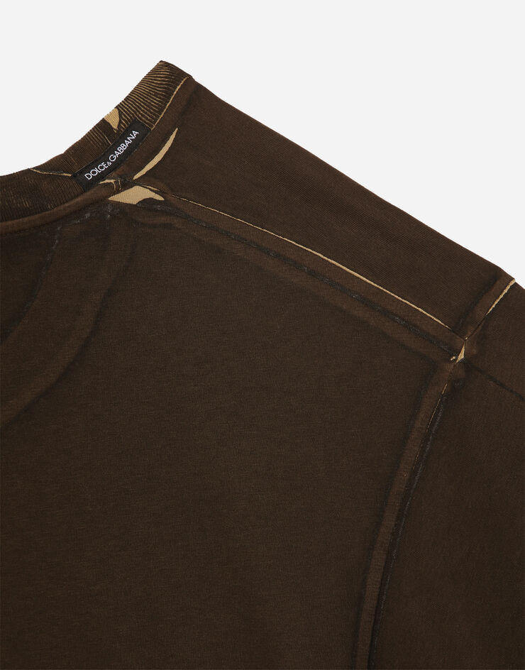 Dolce&Gabbana DG logo print cotton T-shirt Brown G8PN9TG7JJ8