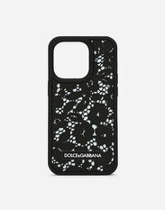 Dolce & Gabbana Lace rubber iPhone 14 Pro cover Black BI3265AG816