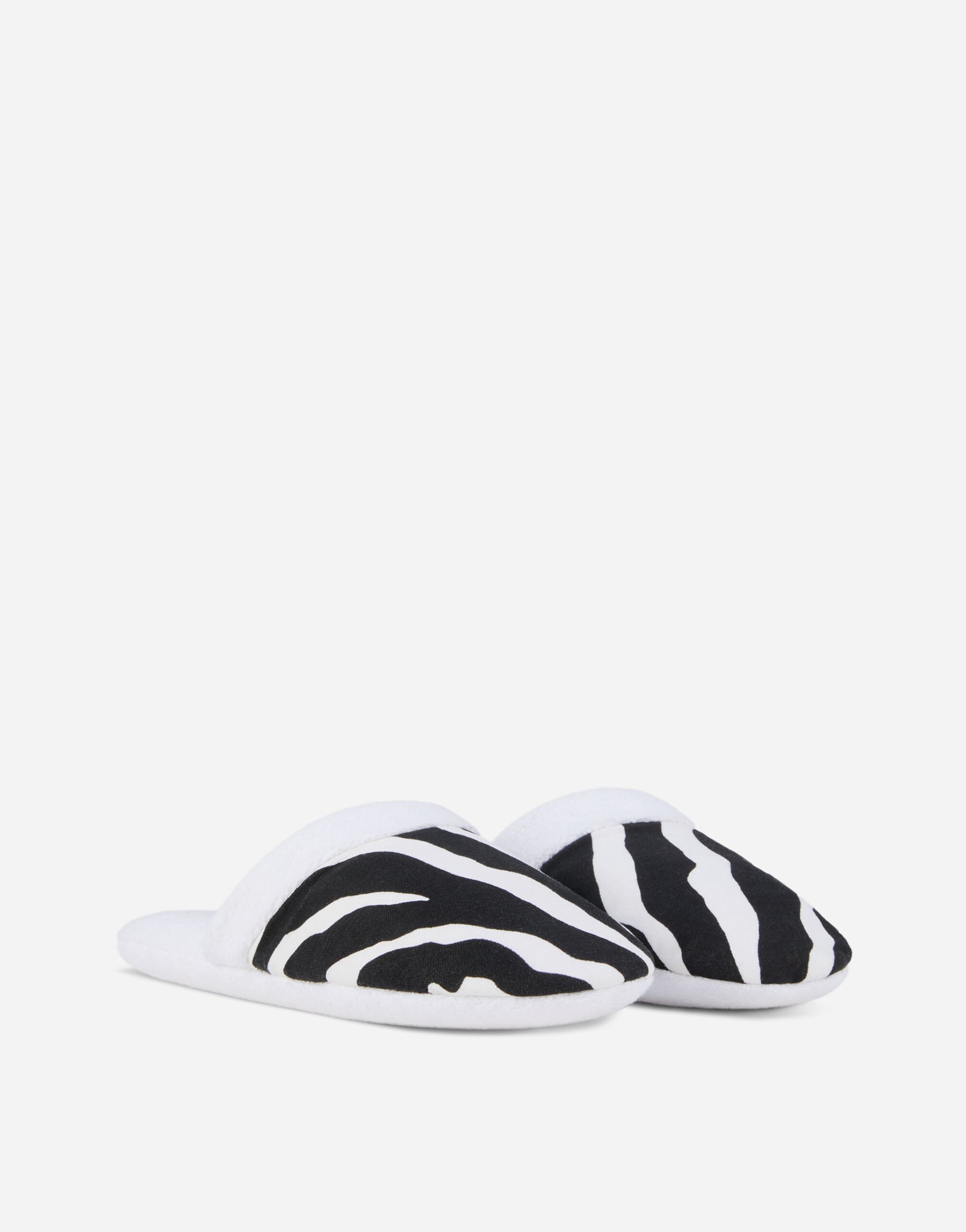 Cotton Terry Slippers in Multicolor Dolce Gabbana