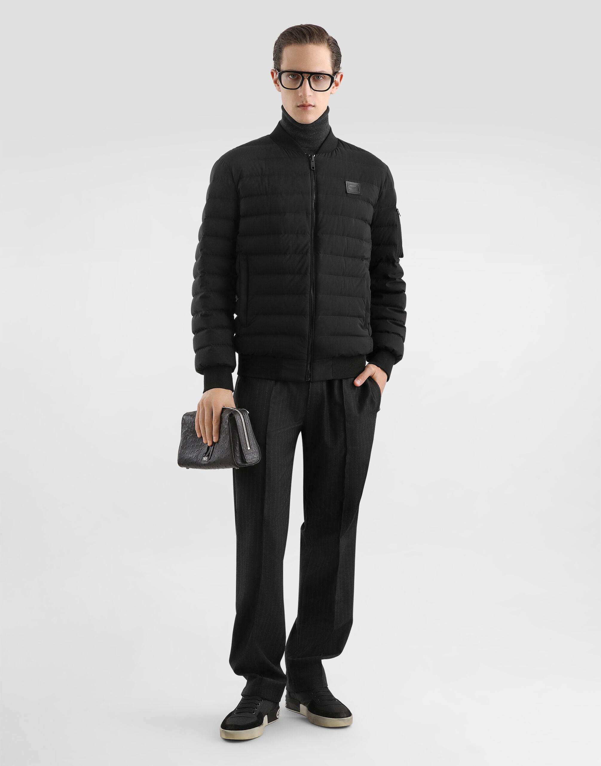 Blackのメンズ キルテッド ボンバー ジャケット | Dolce&Gabbana®