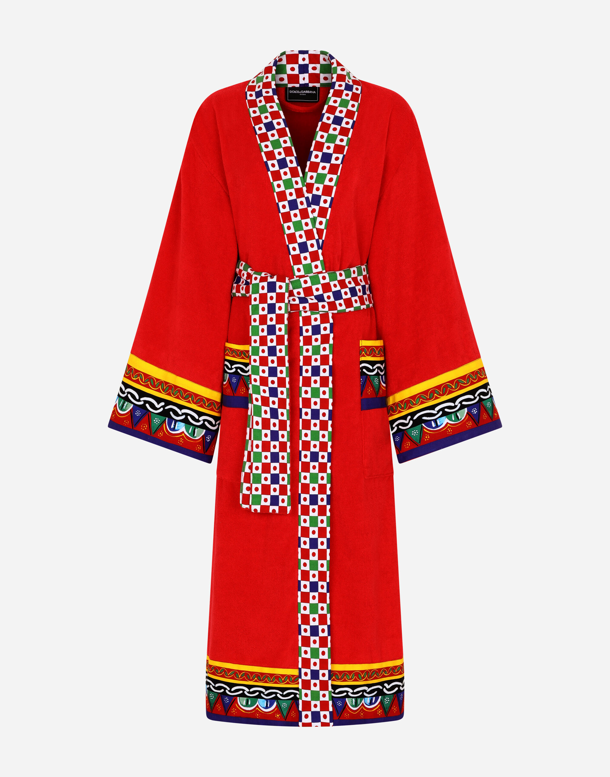 Dolce & Gabbana Cotton Terry Bathrobe Multicolor TCF010TCAGN