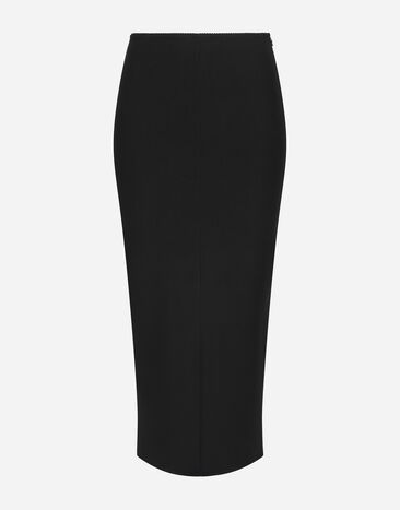 Dolce&Gabbana Gonna longuette in jersey punto Milano Nero F4CRJTFUGO7