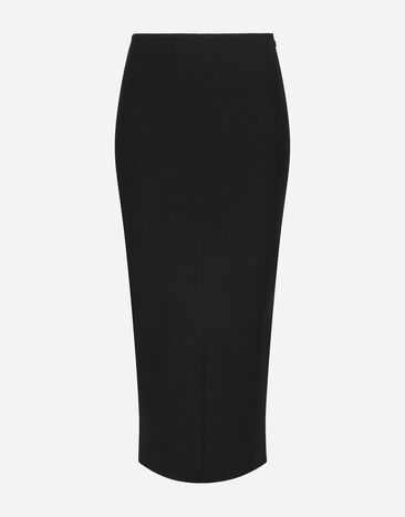 Dolce&Gabbana Jersey full Milano calf-length skirt Black F778RTFU7DU