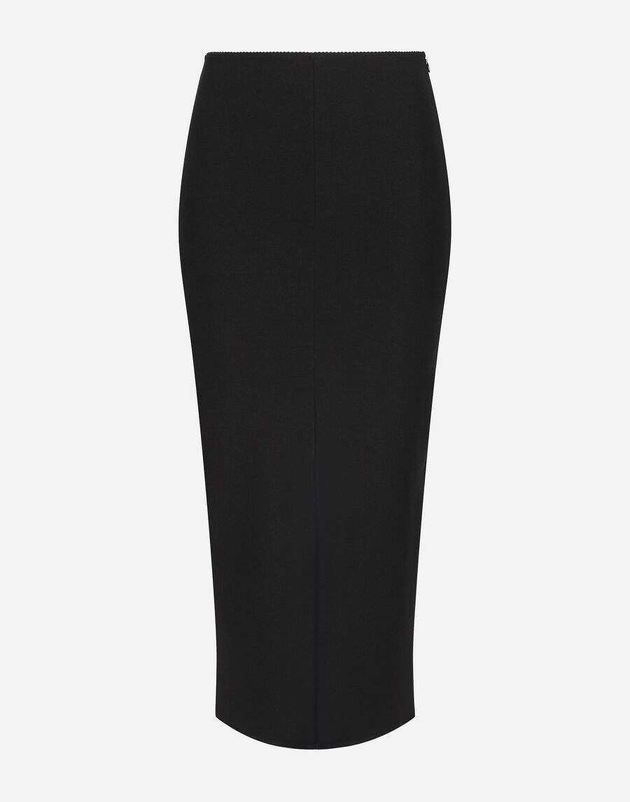 Jersey full Milano calf-length skirt