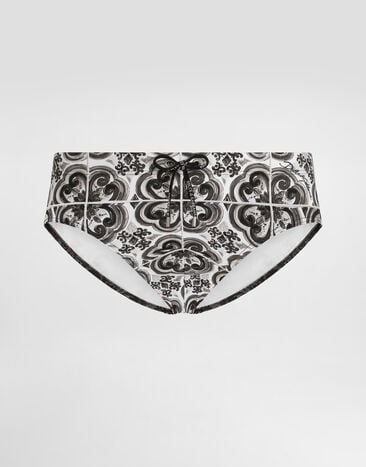 Dolce & Gabbana Majolica-print swim briefs Multicolor M4A09JHPGGR