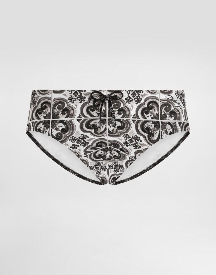 Dolce & Gabbana Bañador slip con estampado de mayólica Multicolor M4A09JHPGGR