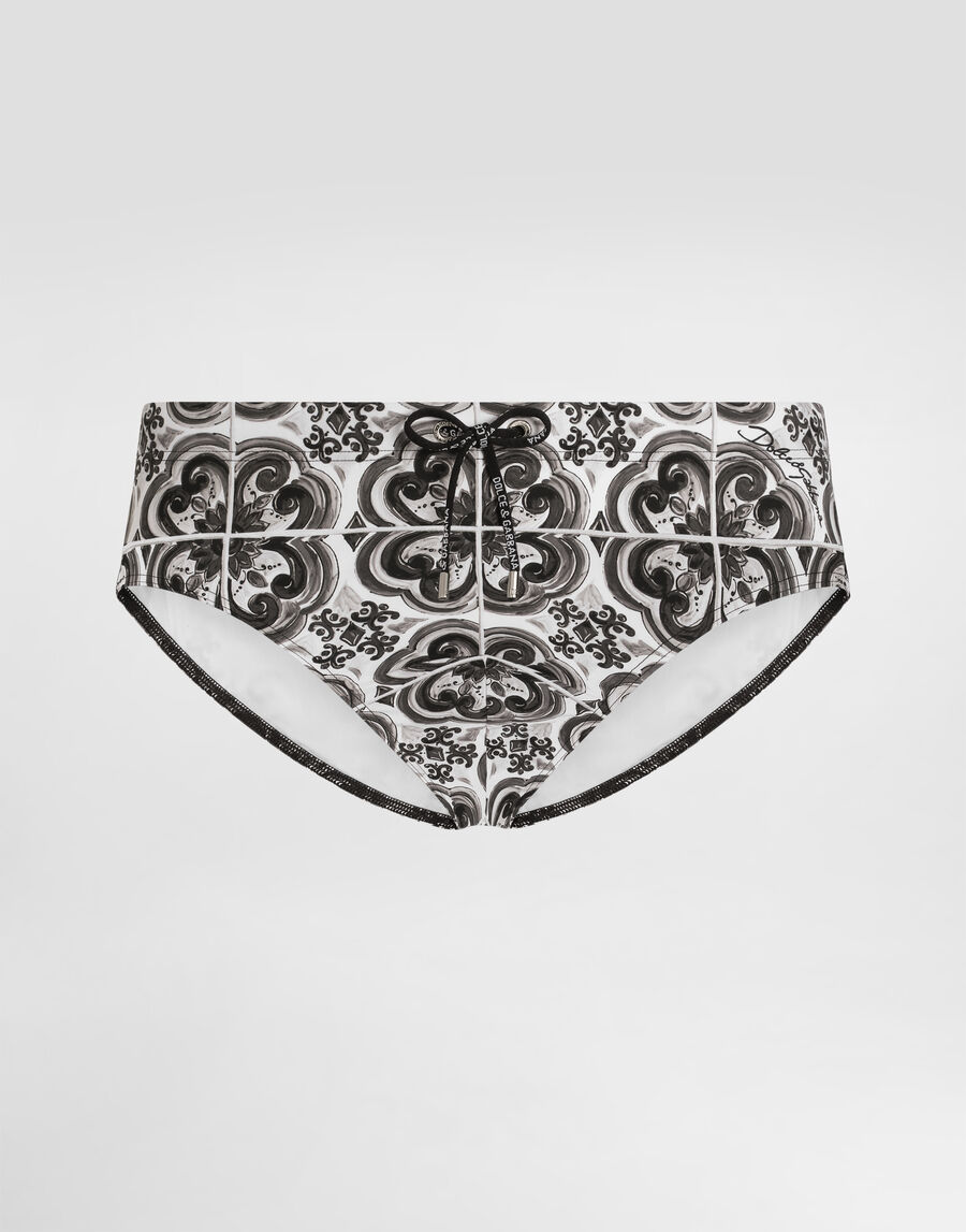 Majolica-print swim briefs