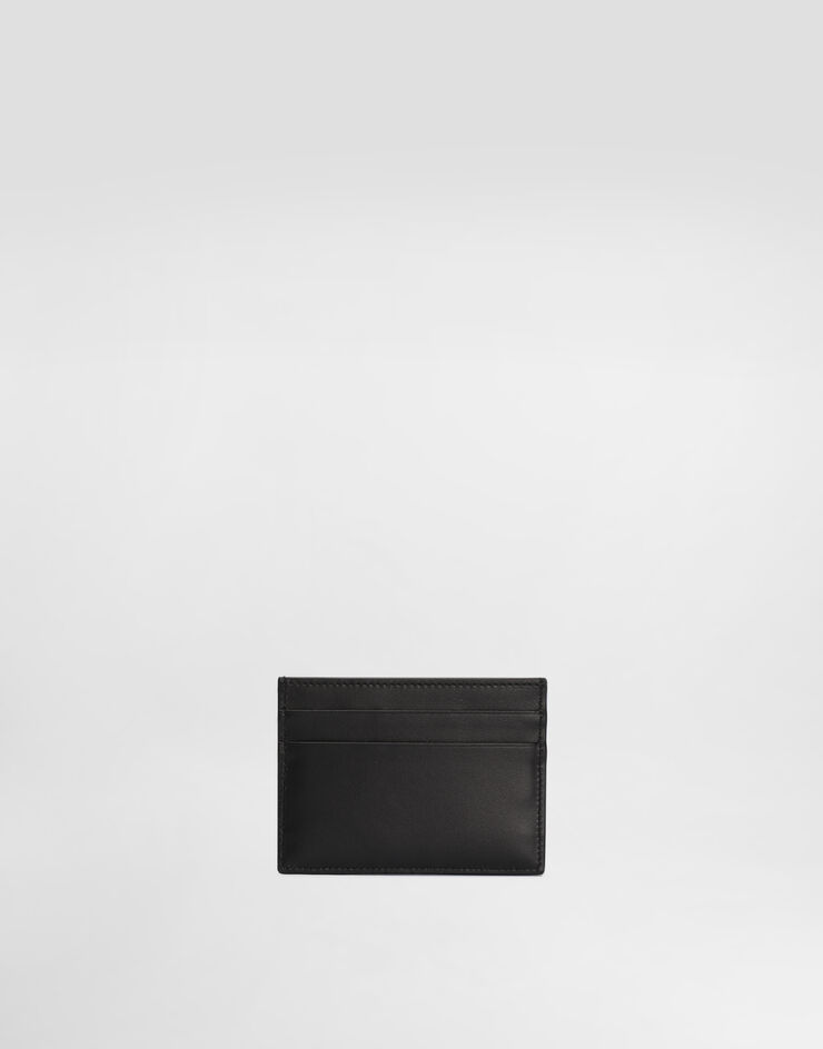 Dolce & Gabbana Calfskin card holder with DG logo Schwarz BI0330AG081