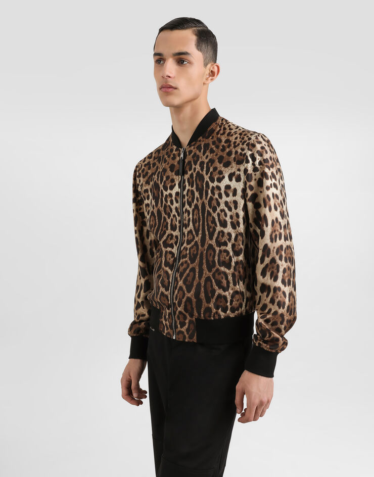 Dolce & Gabbana Technical fabric bomber jacket with tag Print G9BLMTIS1B7