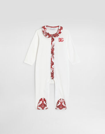 Dolce & Gabbana Set de regalo en jersey con estampado mayólica White L1JOCNG7P5B
