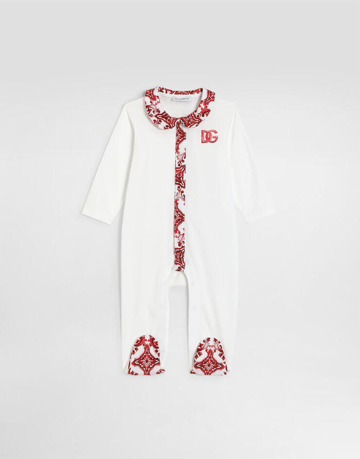 Dolce & Gabbana Set de regalo en jersey con estampado mayólica Dolce & Gabbana Set de regalo en jersey con estampado mayólica White L1JOCNG7P5B
