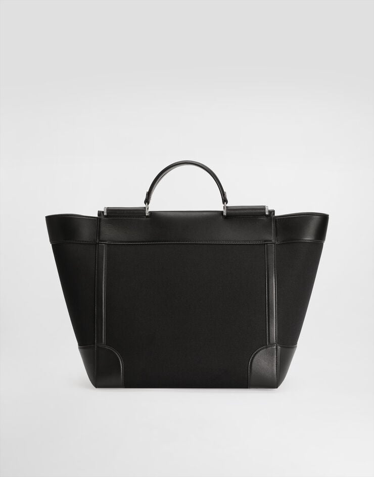 Dolce & Gabbana Calfskin and panama bag Black BM2448A9C21