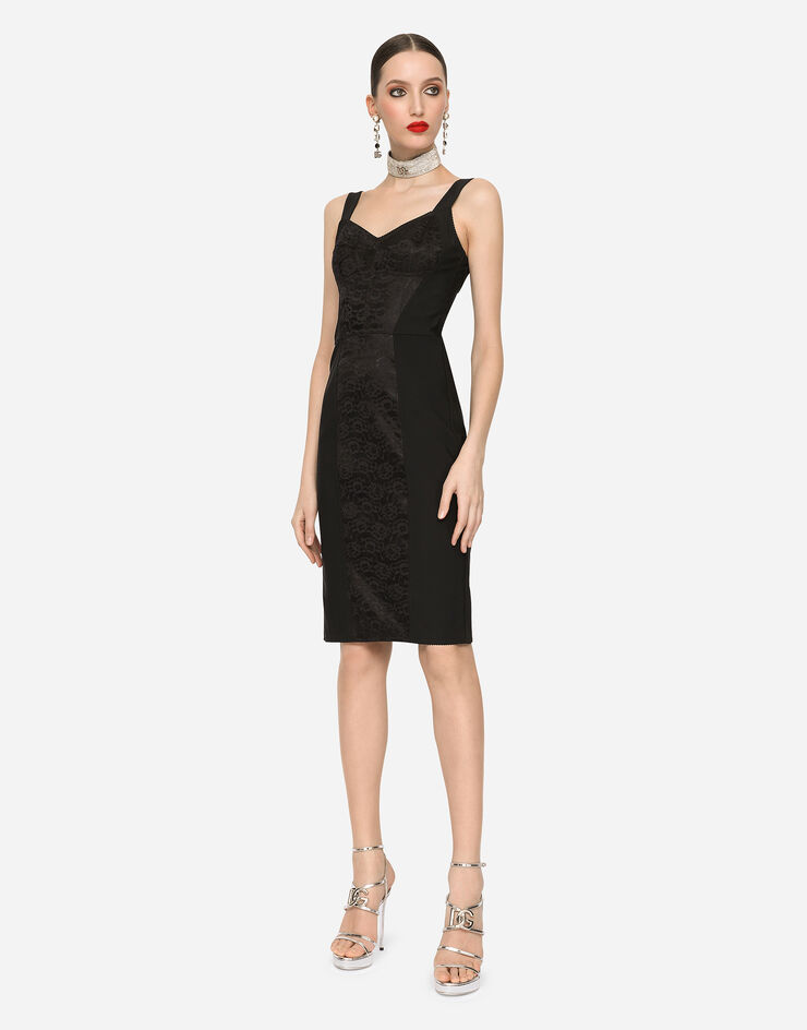 Dolce & Gabbana 파워네트 메시 & 레이스 코르셋 미디 드레스 블랙 F63G9TG9798