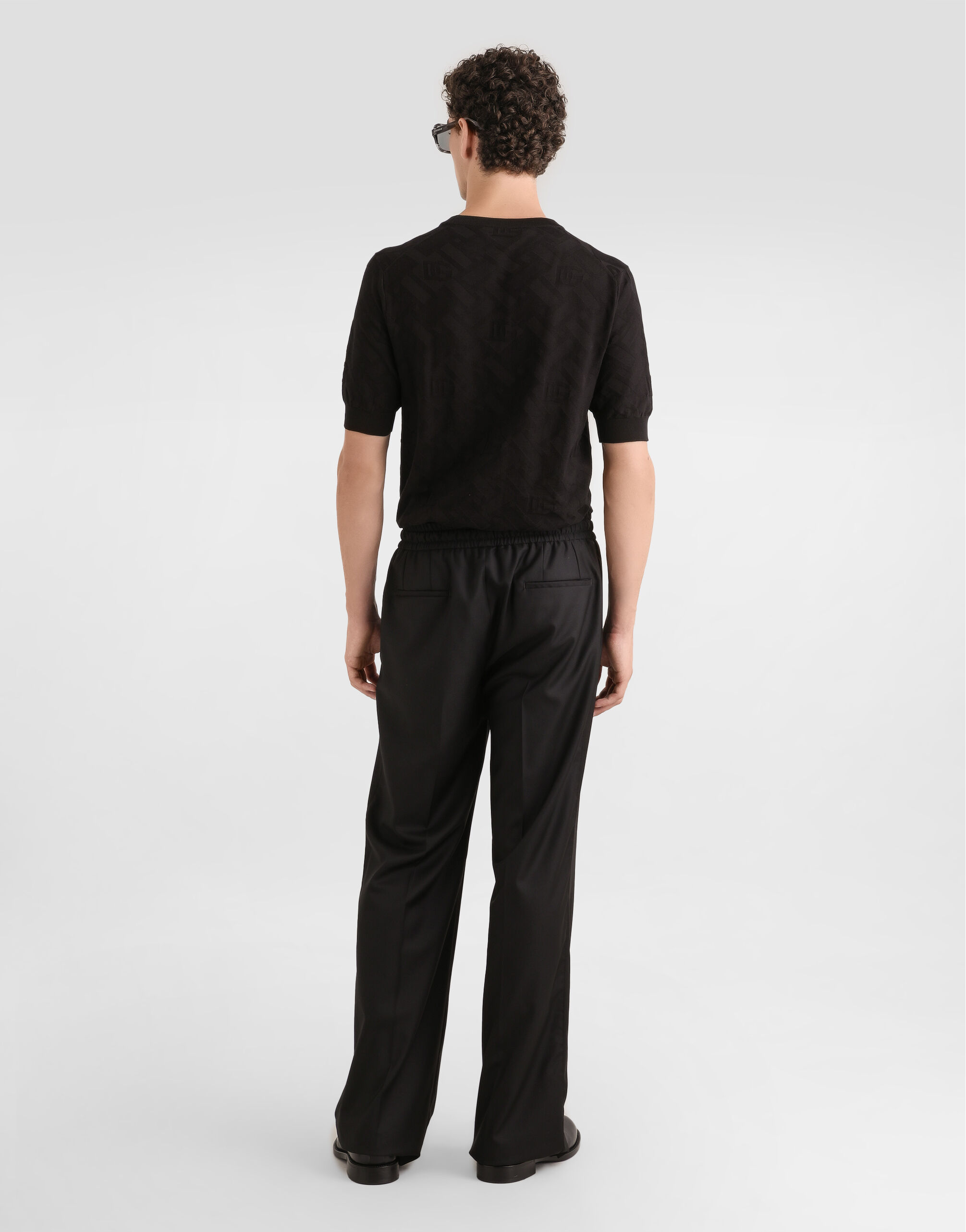 Micro-dot stitch silk pullover