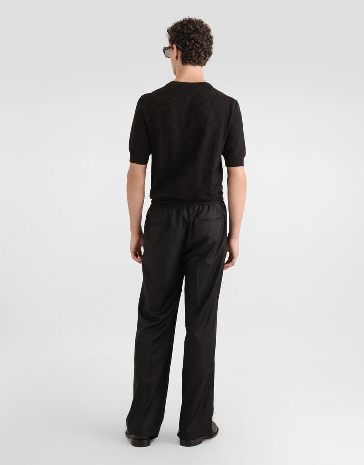 Dolce & Gabbana Micro-dot stitch silk pullover Black GXX03TJBSOC