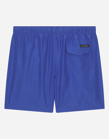 Dolce & Gabbana Nylon swim trunks with DG logo Blue L4J818ON01H