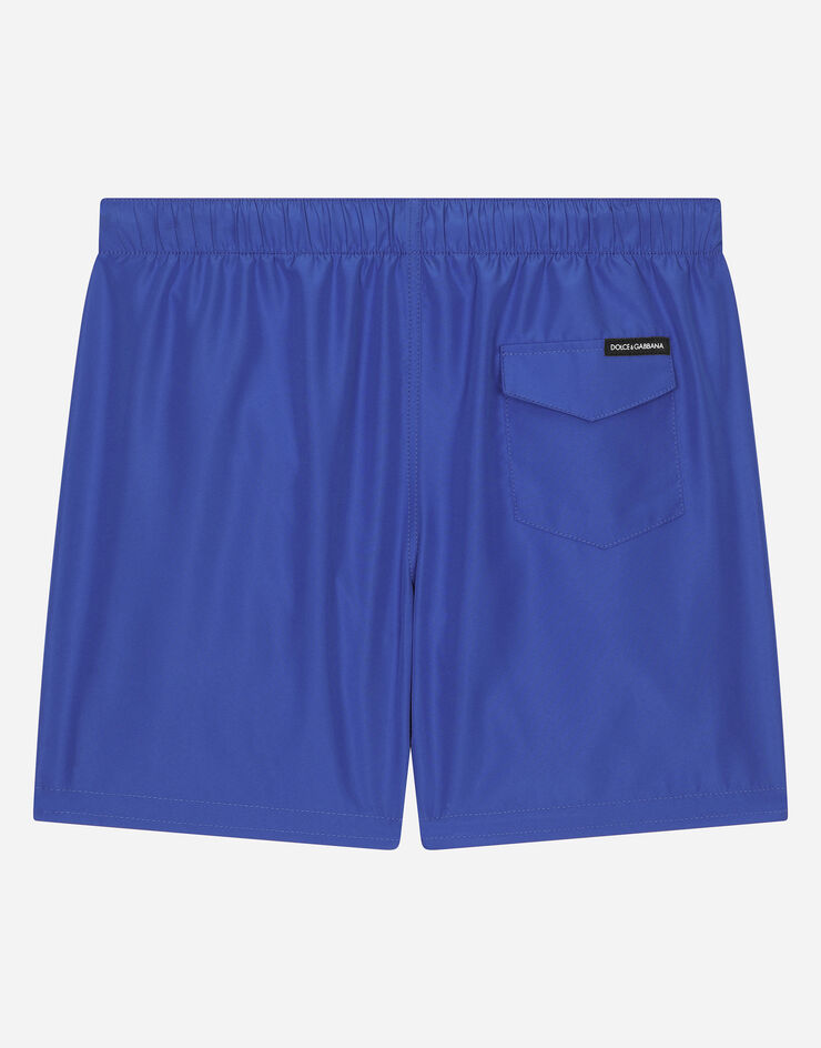Dolce & Gabbana Nylon swim trunks with DG logo Blue L4J818ON01H