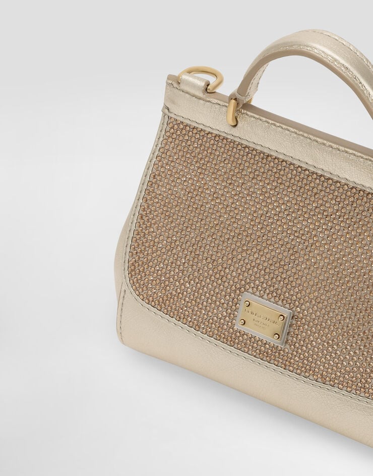 Dolce & Gabbana Sicily calfskin handbag with rhinestones Multicolor EB0003A3G25