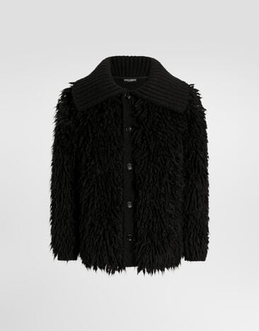 Dolce & Gabbana Fur-effect knit cardigan Dolce & Gabbana Fur-effect knit cardigan Black GXVBUTJGMMQ