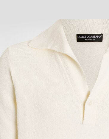 Dolce & Gabbana Polo en mezcla de algodón Beige GXZBHZJGMGX