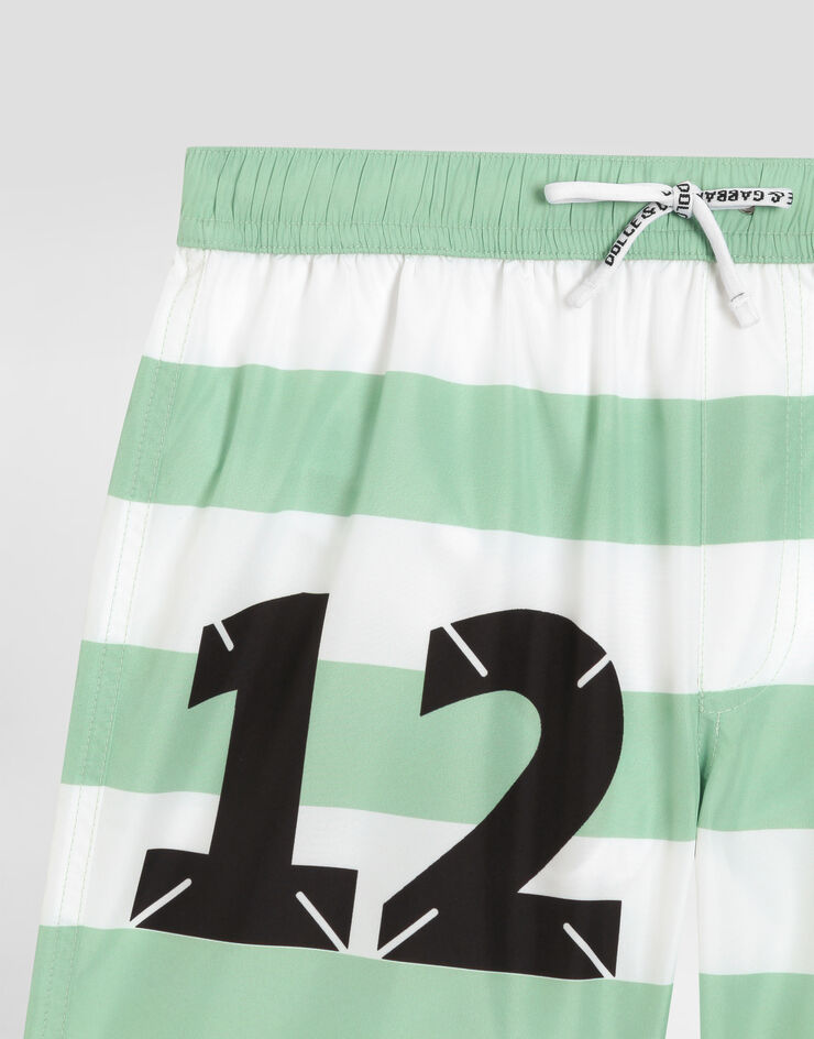 Dolce & Gabbana Medium striped nylon swim shorts Multicolor L4J850ON0CU