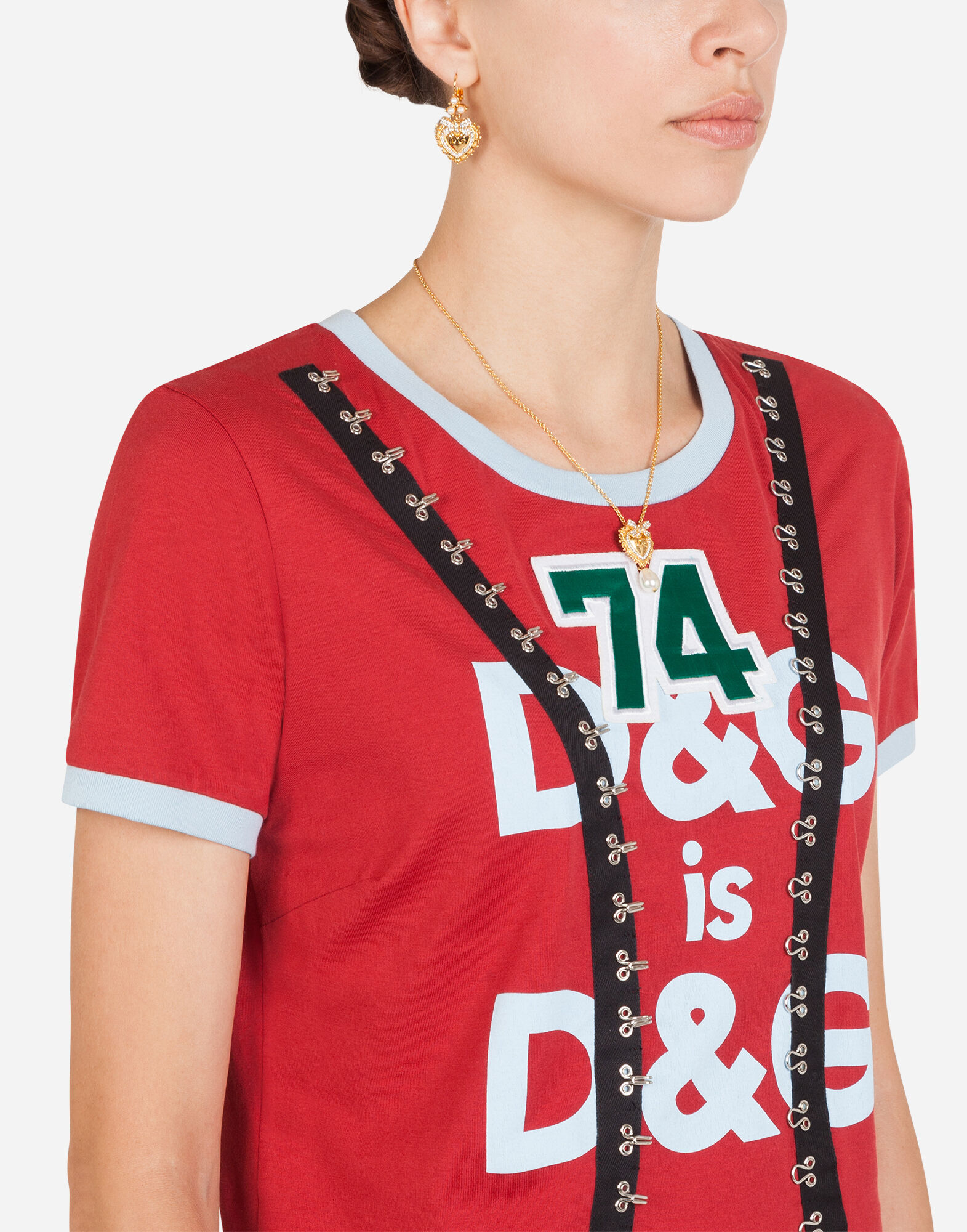 DOLCE&GABBANA パッチ付きプリントTシャツ L4JTHUG7O6O_W0800_0.jpg