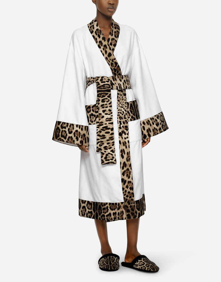 Dolce & Gabbana Cotton Terry Bathrobe Multicolor TCF010TCAGO